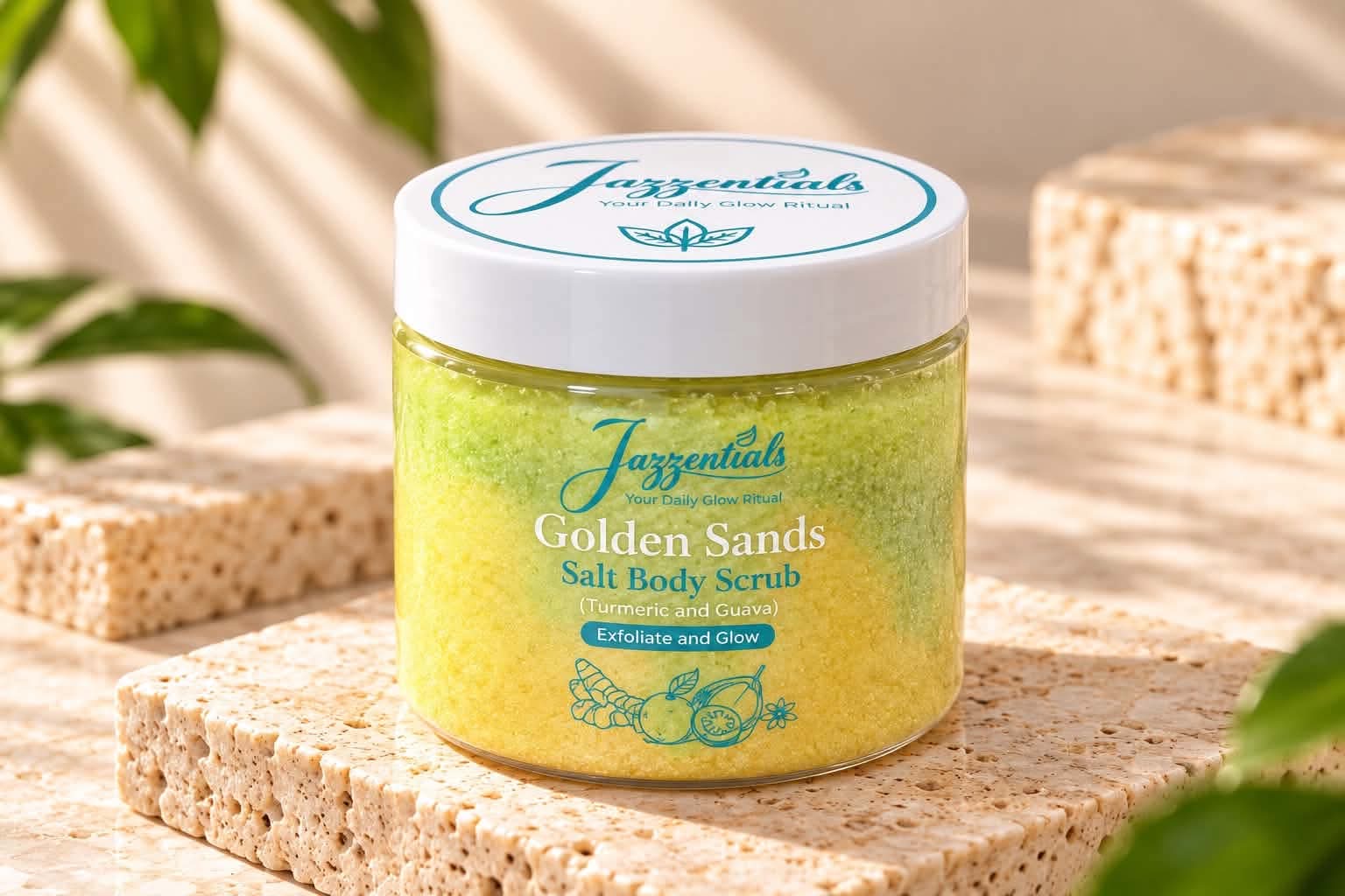 Golden Sands salt body scrub jar